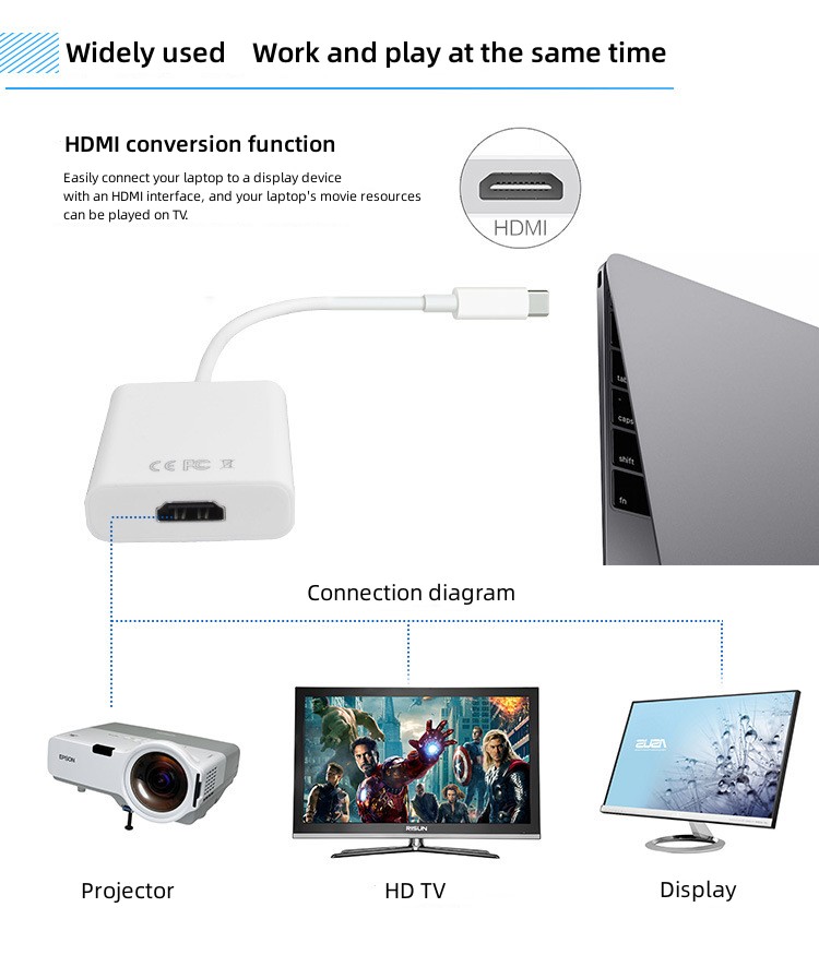 Type C to HDMI Conversion Cable 