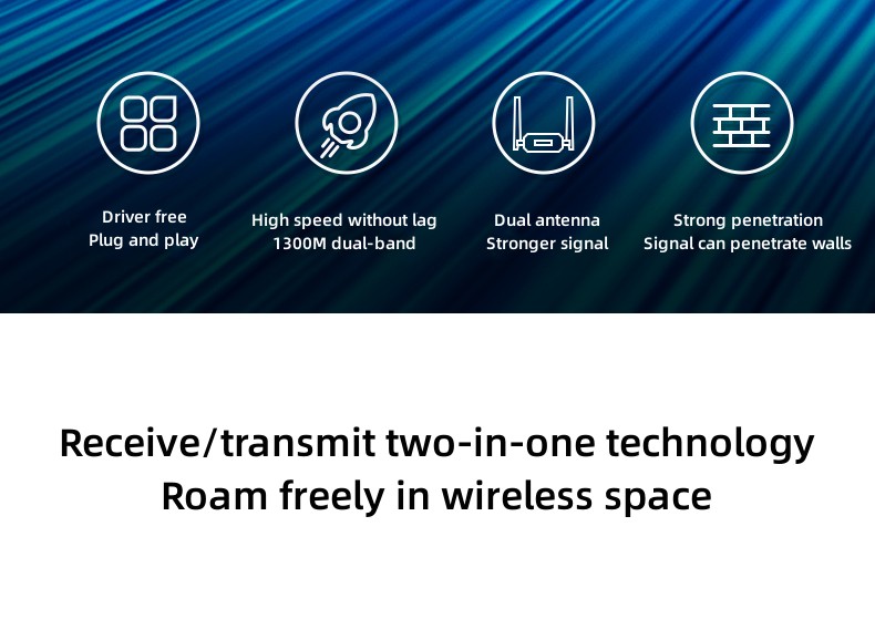 1300M Dual Band Wireless Network Card