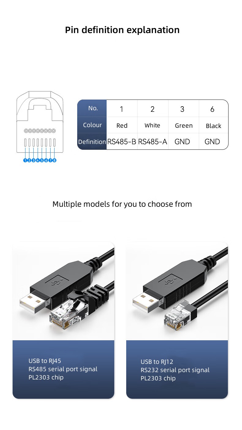 USB to RJ45 RS485 Serial Cable