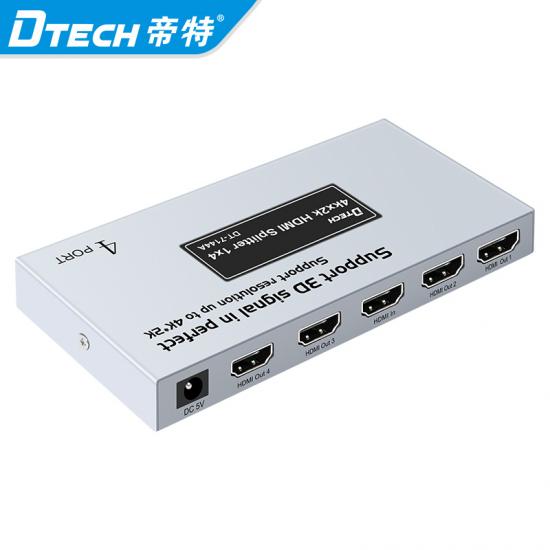 HDMI Splitter 1 in 4 out Full Ultra HD 1080P 4K/2K 1X4 Port Box Hub with US  Adapter v1.4 Powered Certified for 3D Support