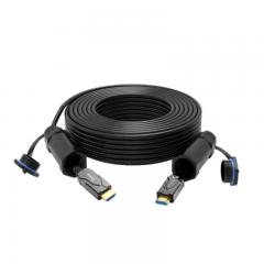 4K HDMI Fiber Optic Armored Cable Black